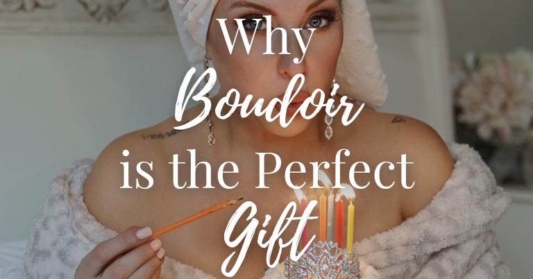 Why Boudoir is the Perfect Gift - boudoir model lighting a birthday cake