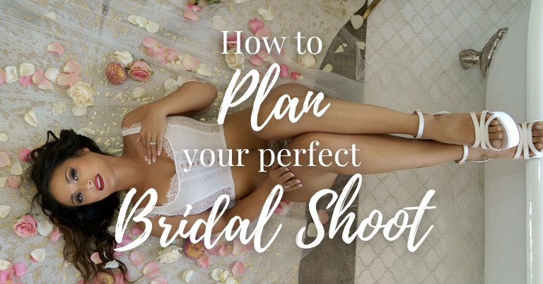 How to Plan Your Perfect Bridal Boudoir Shoot - Bridal boudoir client lying in rose petals and a veil